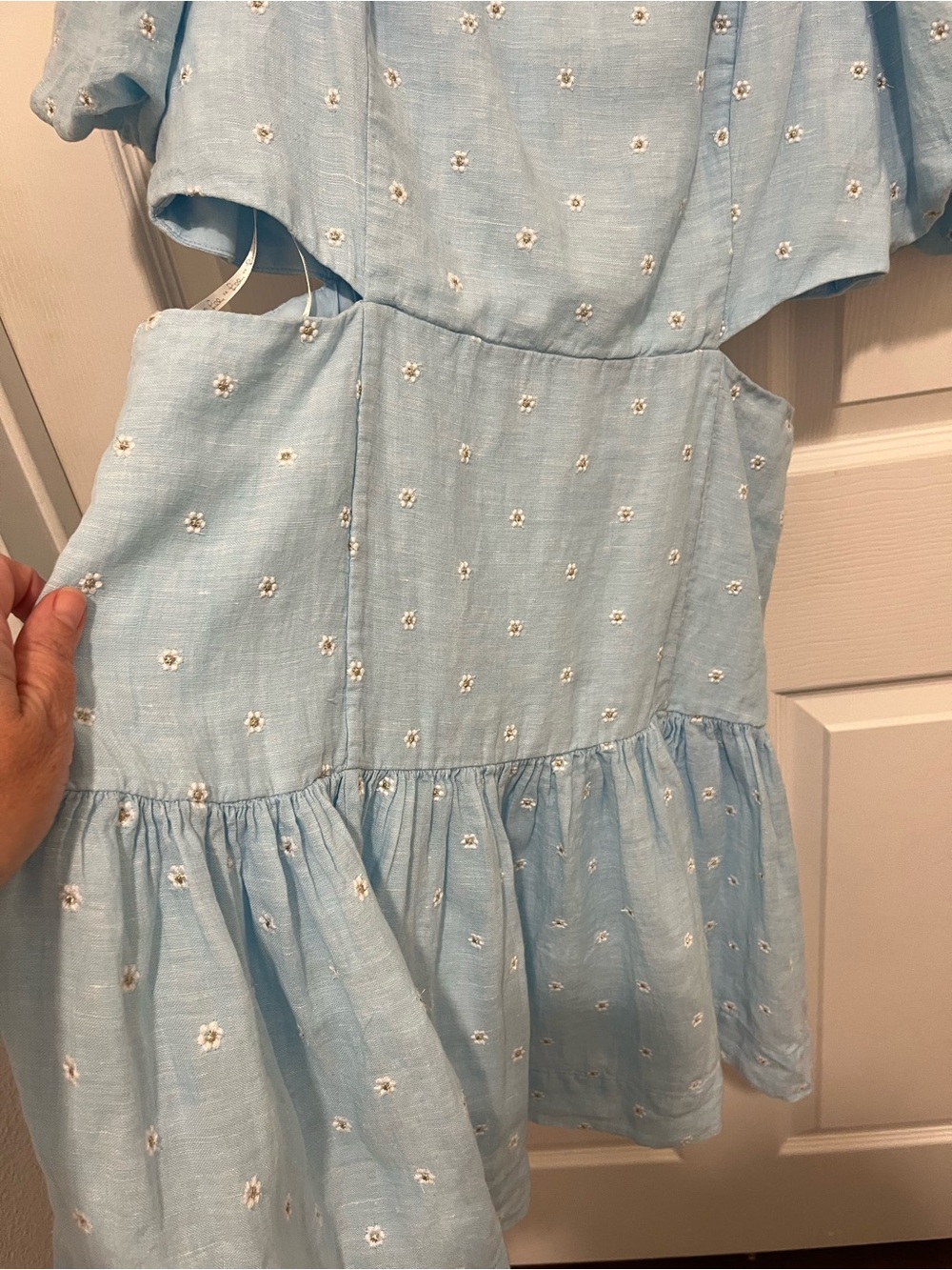 NWT Lilly Pulitzer Kylanne Elbow Sleeve Embr Linen Dress Hydra Blue Size 10 - Picture 8 of 16